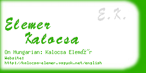 elemer kalocsa business card